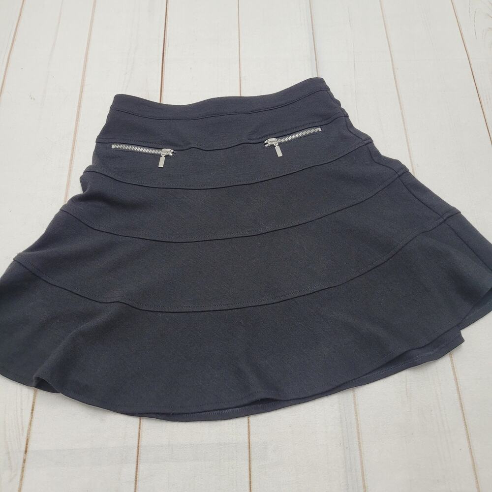 See by Chloe wool black mini skirt tiered retro flirty